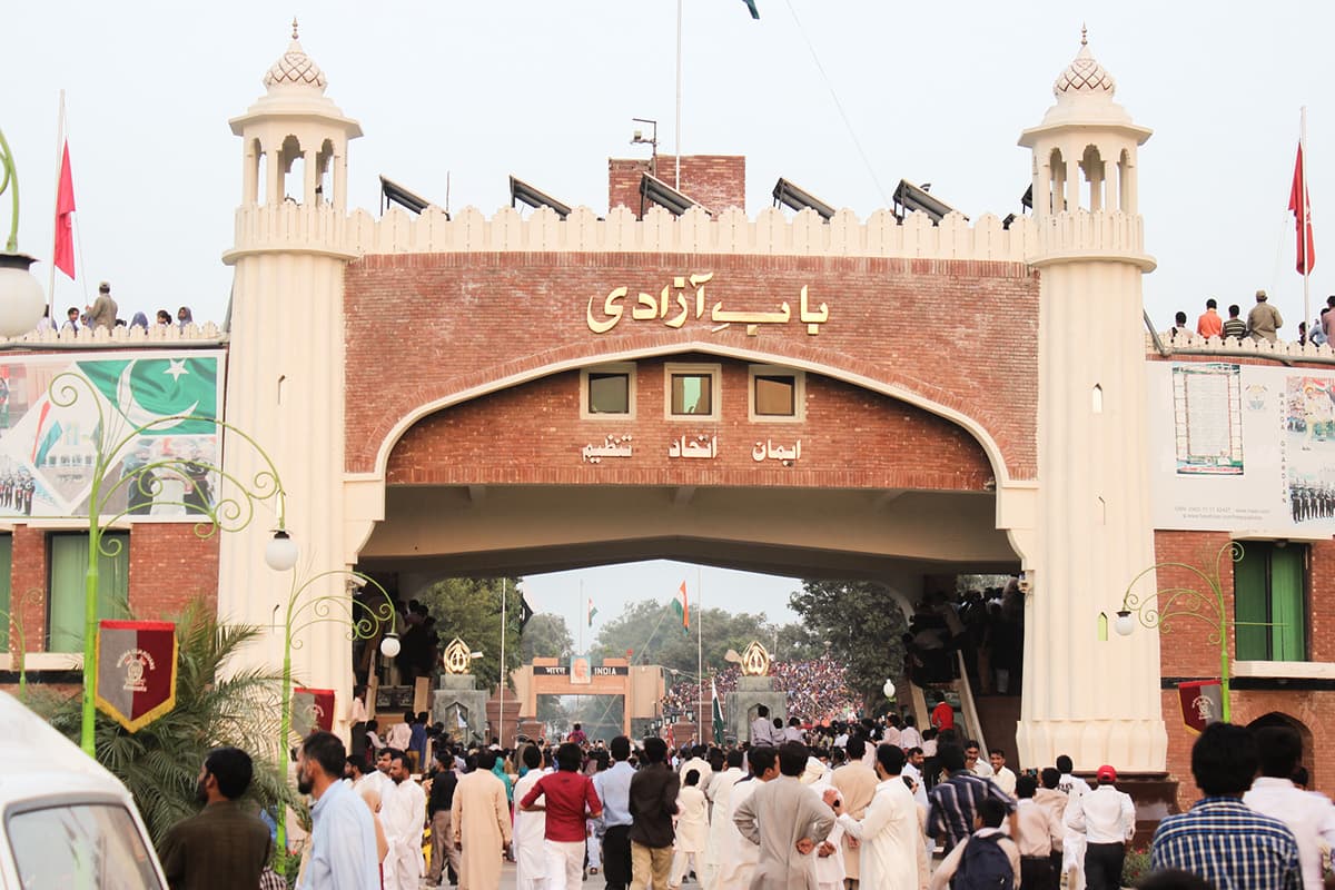 Wagah border ceremony in Punjab, Pakistan